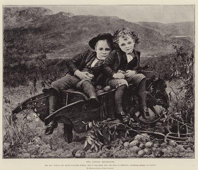 Två små emigranter, den ärade Dudley och Archie Hamilton Gordon, söner till den höge ärade jarlen av Aberdeen, Kanadas generalguvernör av Mrs. Louisa Starr Canziani