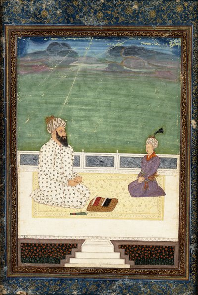 En mulla och en elev, 1700-talet av Mughal School