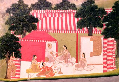 En prins och hans harem av Mughal School