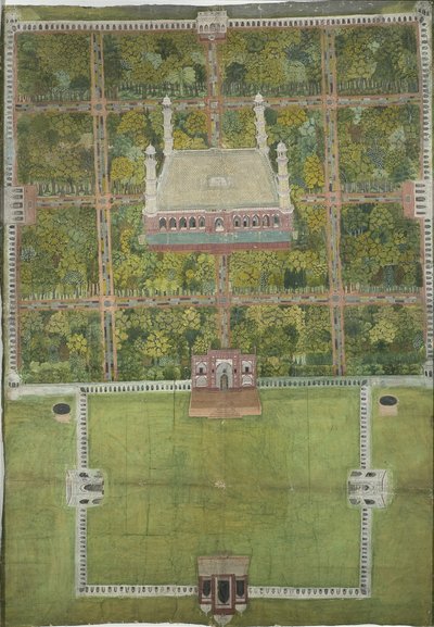 Jahangirs mausoleum i Lahore, 1770 av Mughal School