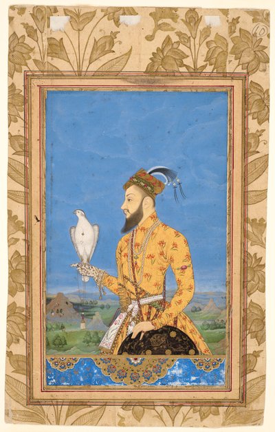 Porträtt av prins Azam Shah av Mughal School