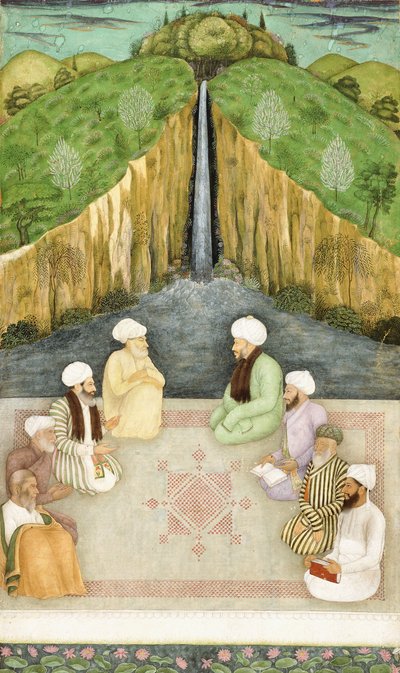 Vise i religionsdiskussion, c.1680 av Mughal School