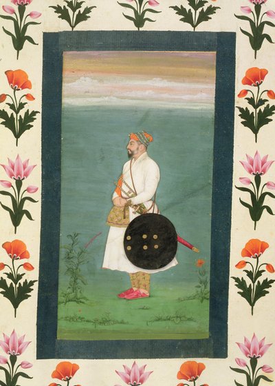 Stående figur av en officer, från Small Clive Album c.1635-40 (ogenomskinlig wc på papper) av Mughal School