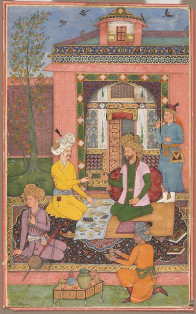 En fest i en paviljongmiljö, ca. 1620. av Muhammad Ali