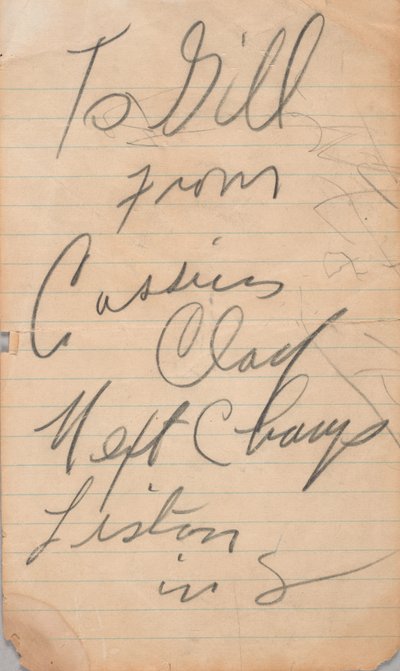 Autograf skriven av Cassius Clay, 1963. av Muhammad Ali
