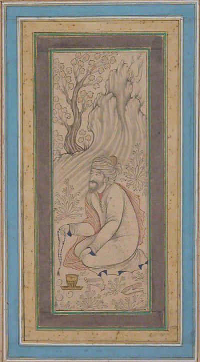 Man with Prayer Beads, mitten av 1600-talet. av Muhammad Ali
