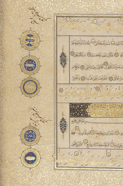 Fol 311 recto, Timurid Quran, 1441 (bläck & guld på papper) av Muhammad Mumin Abdallah Al Murwand