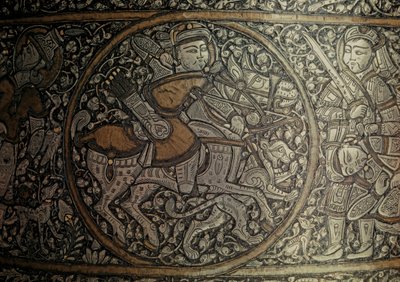 MAMLUK KNIGHT: Syrisk konst. Detalj av en bassäng kallad "Baptisteriet i St Louis"... av Muhammed Ibn Al Zayn