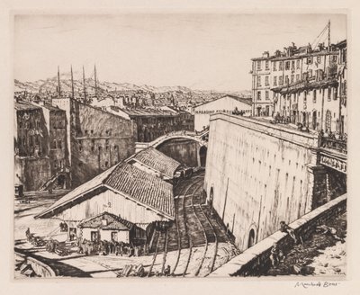 Järnvägshallar, Marseilles av Muirhead Bone