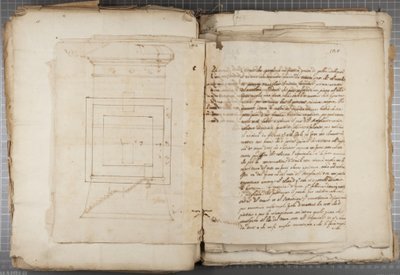 Portfölj med teckningar av Mutio Oddi från Urbino och andra, p120, c.1635-40 (penna och bläck på papper i inbunden volym) av Muzio Oddi