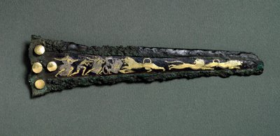 Dolk (brons, guld och silver) av Mycenaean