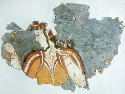 Dam av hovet, fresk från Mycenae Palace, Grekland, Mykensk civilisation av Mycenaean