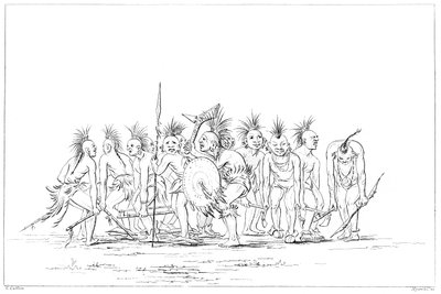 Tiggerdans, Sac and Fox, Rock Island, Upper Mississippi, 1841. av Myers and Co