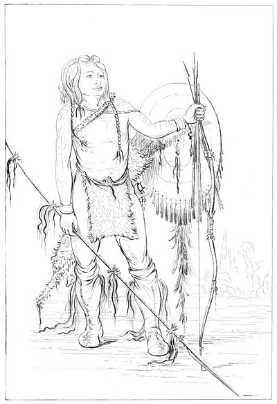 Comanchehövding, den stora Comanchebyn, 1841. av Myers and Co