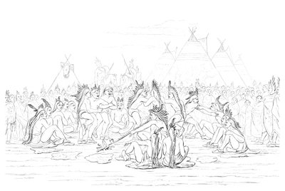 Indian pipdans, 1841. av Myers and Co