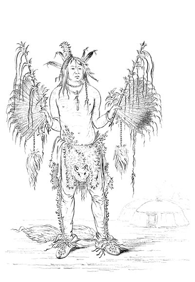 Porträtt av en indiansk man, 1841. av Myers and Co