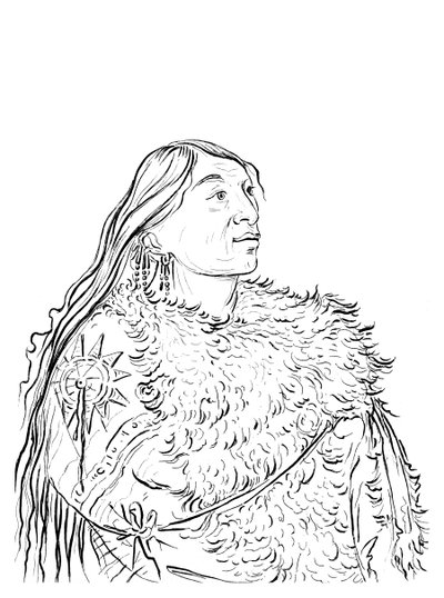 Porträtt av en indiansk man, 1841. av Myers and Co