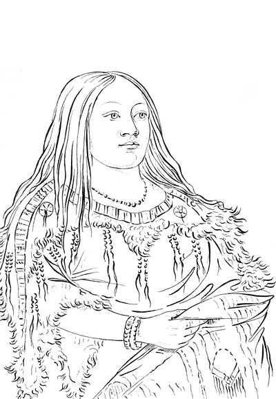 Porträtt av en indiansk kvinna, 1841. av Myers and Co