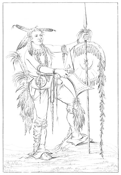 Sac or Fox brave, Rock Island, Upper Mississippi, 1841. av Myers and Co