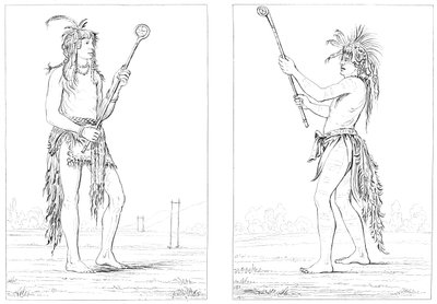 Sioux-bollspelare, 1841. av Myers and Co