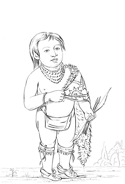 Sex år gammal indianhövding, 1841. av Myers and Co