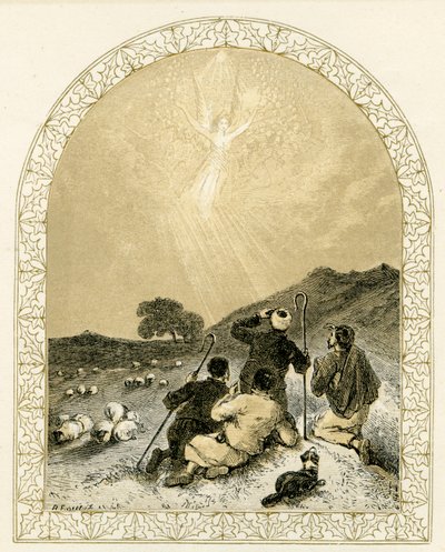 Ängel visar sig för herdar - Bibeln av Myles Birket Foster