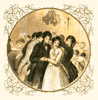 Dansar under misteln av Myles Birket Foster