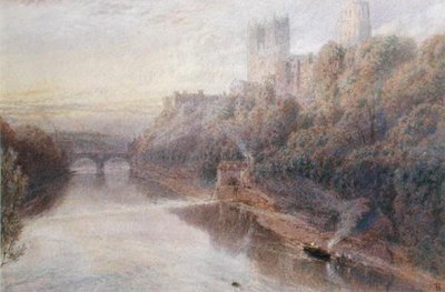 Durham Castle (akvarell på papper) av Myles Birket Foster