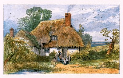 Illustration för "Den öde byn" av Myles Birket Foster