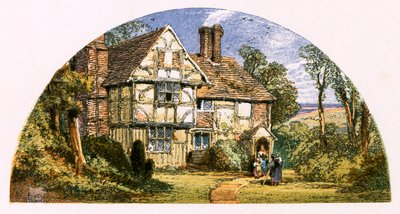 Illustration för "The Traveller" av Myles Birket Foster
