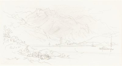 Sjön i ett bergigt landskap av Myles Birket Foster