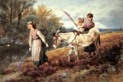 The Ride Home (akvarell med kroppsfärg på papper) av Myles Birket Foster