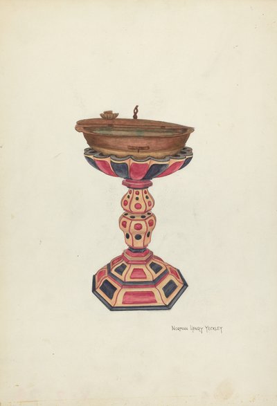 dopfunt och stativ av N.H. Yeckley