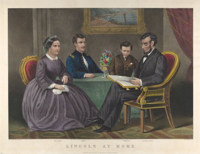 Lincoln hemma, 1867 av Nathaniel Currier
