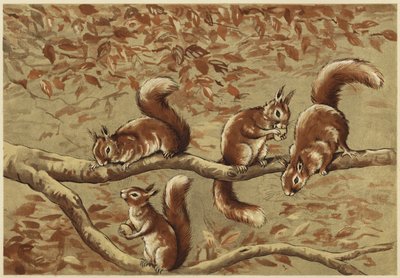 En familjegrupp (litho) av N. Parker