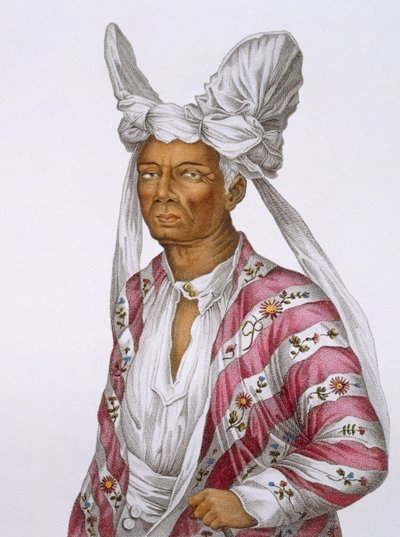 Naba-Leba, drottning av ön Solor, nära Timor, skylt 25 från Voyage of Discovery to Australian Lands, graverad av B. Roger, pub. 1800-04 av N. Petit