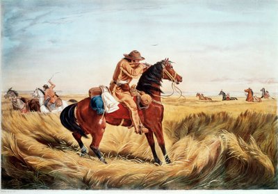 A check - håll avståndet (färgat tryck) av N. and Ives J.M. (1824-95) Currier