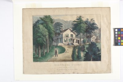 Chappaqua Farm、West Chester County、ニューヨーク（手描きのリトグラフ）スウェーデン語 av N. and Ives J.M. (1824 95) Currier