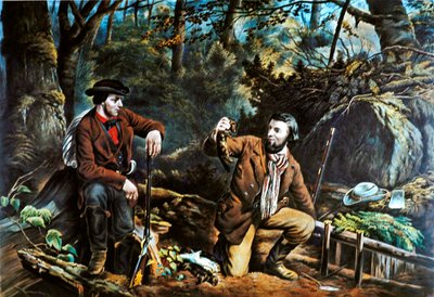 Pioneer Life in America: Mink Trapping av Currier and Ives