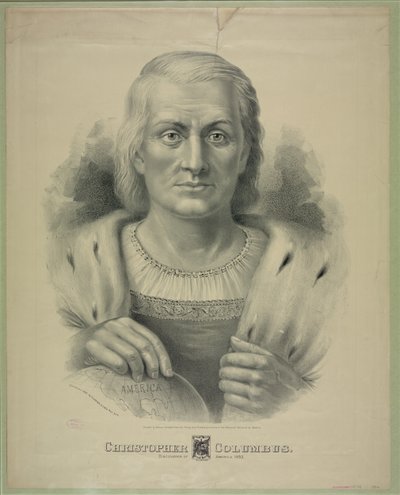 Porträtt av Christopher Columbus (1451 - 1506) av Currier and Ives