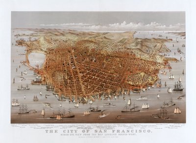 The City of San Francisco av Currier & Ives, ca 1878 (färg litho) av Currier and Ives