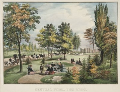 Central Park - The Drive av Currier and Ives