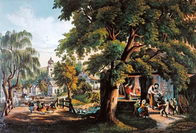Country Life i USA: The Village Blacksmith av Currier and Ives