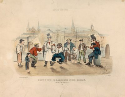 Cuffee Dancing for Eels – Catharine Market (Livet i New York) av Currier and Ives