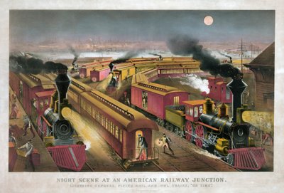 Night Scene at an American Railway Junction av Currier & Ives av Currier and Ives