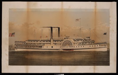 Raddampfer City of Troy Citizens Line Troy und Saratoga von N. and Ives J.M. (1824-95) Currier