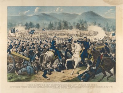 Slaget vid Gettysburg, Pa., 3 juli av Currier and Ives