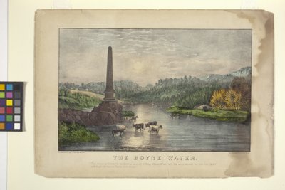 The Boyne Water (handfärgad litografi) av N. and Ives J.M. (1824 95) Currier