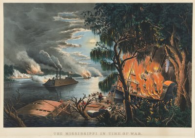 Mississippi i krigstid av Currier and Ives