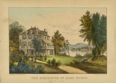 The Residence of Lord Byron (handfärgad litografi) av Currier and Ives